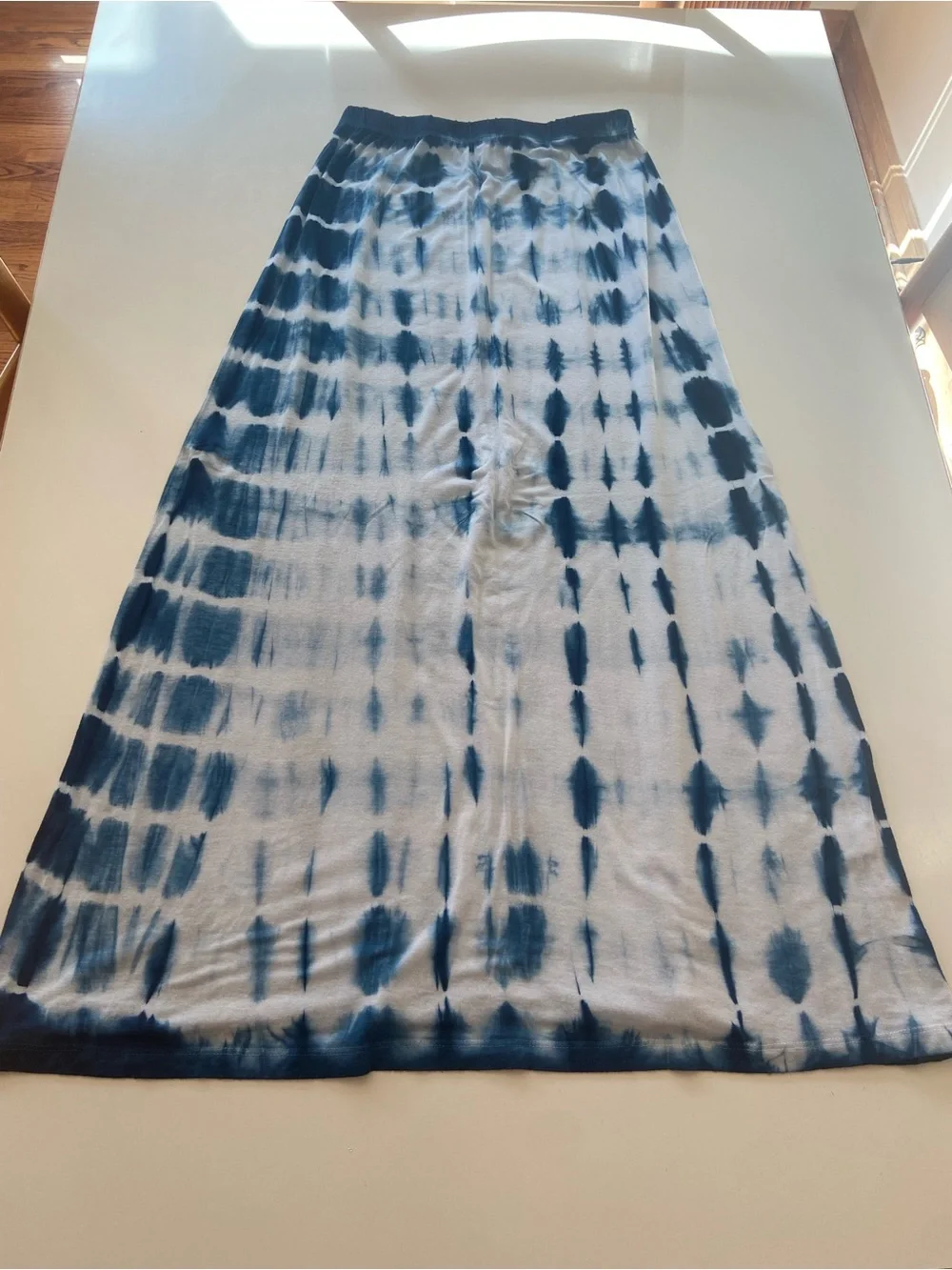 Blue/White Tie-Dye Hippie Maxi Skirt, like new, juniors/young adult size 12 (XS)